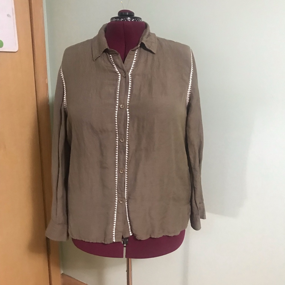 Linen long sleeve top